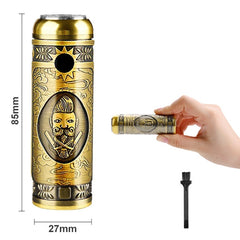 107773 Mini rasoir portable avec 2 lames design vintage chargement USB