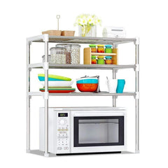 211471 Étagère gain de place pour micro-ondes 3 étagères pour cuisine 60x25x65cm