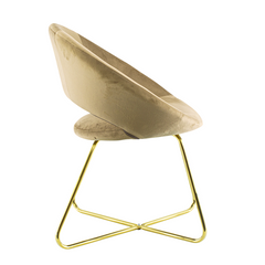 Fauteuil vintage GRETA 66x65x68H cm Chaise effet velours avec pieds dorés