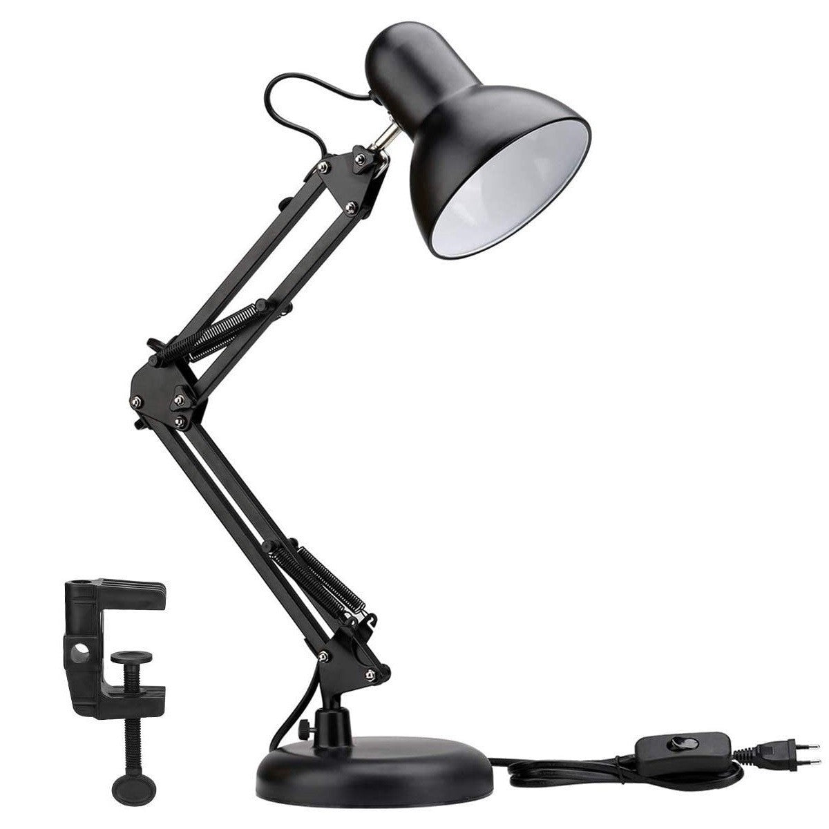 72507 Lampe de bureau métal 2 en 1 avec bras flexible et clip