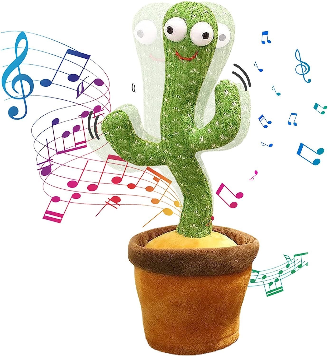 Cactus musical qui répète sons et les voix, parle et danse avec chargement USB
