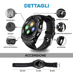 00095 Smartwatch cadran rond 3cm horloge notifications et tracker caméra