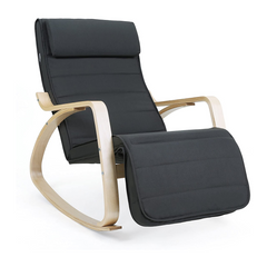 Fauteuil à bascule FREYA 67X90X100 cm avec repose-pieds et réglable 5 positions