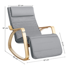 Fauteuil à bascule FREYA 67X90X100 cm avec repose-pieds et réglable 5 positions