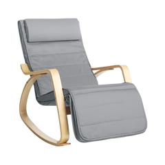 Fauteuil à bascule FREYA 67X90X100 cm avec repose-pieds et réglable 5 positions