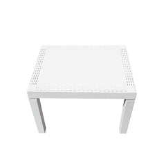 Salon intérieur ou extérieur AKITA Polyrattan blanc 2 fauteuils et table basse