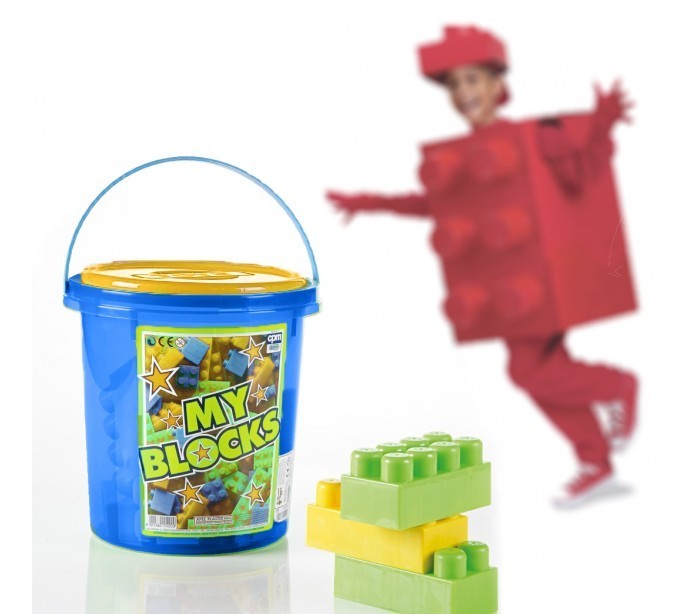 Set de 40 pièces - coffre coloré en forme de seau avec poignée - Lego 114220