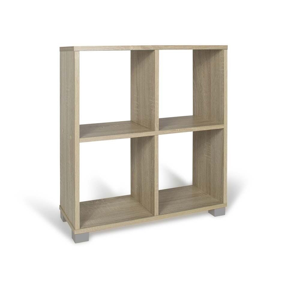 Bibliothèque Étagère En Bois 4 Cubes Art.106 Rangement 63X24X68H Cm