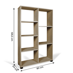 Étagère bibliothèque 7 étagères Art.110 Étagère en bois 80x24x126.5H
