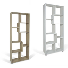 Bibliothèque en bois 8 étagères de rangement Art.114 70x24x178H