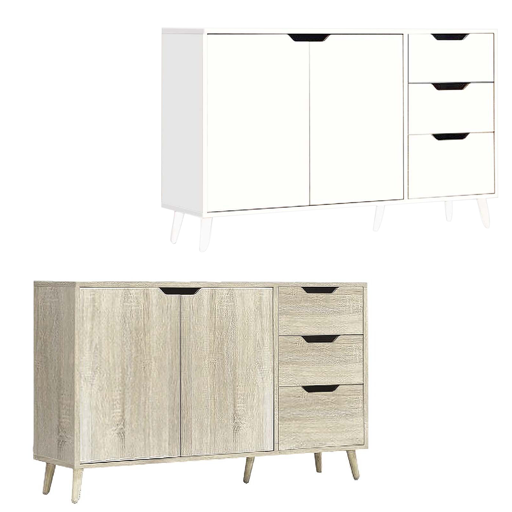 Buffet avec 2 portes et 3 tiroirs Art.136 Armoire polyvalente 120X40X74.5H