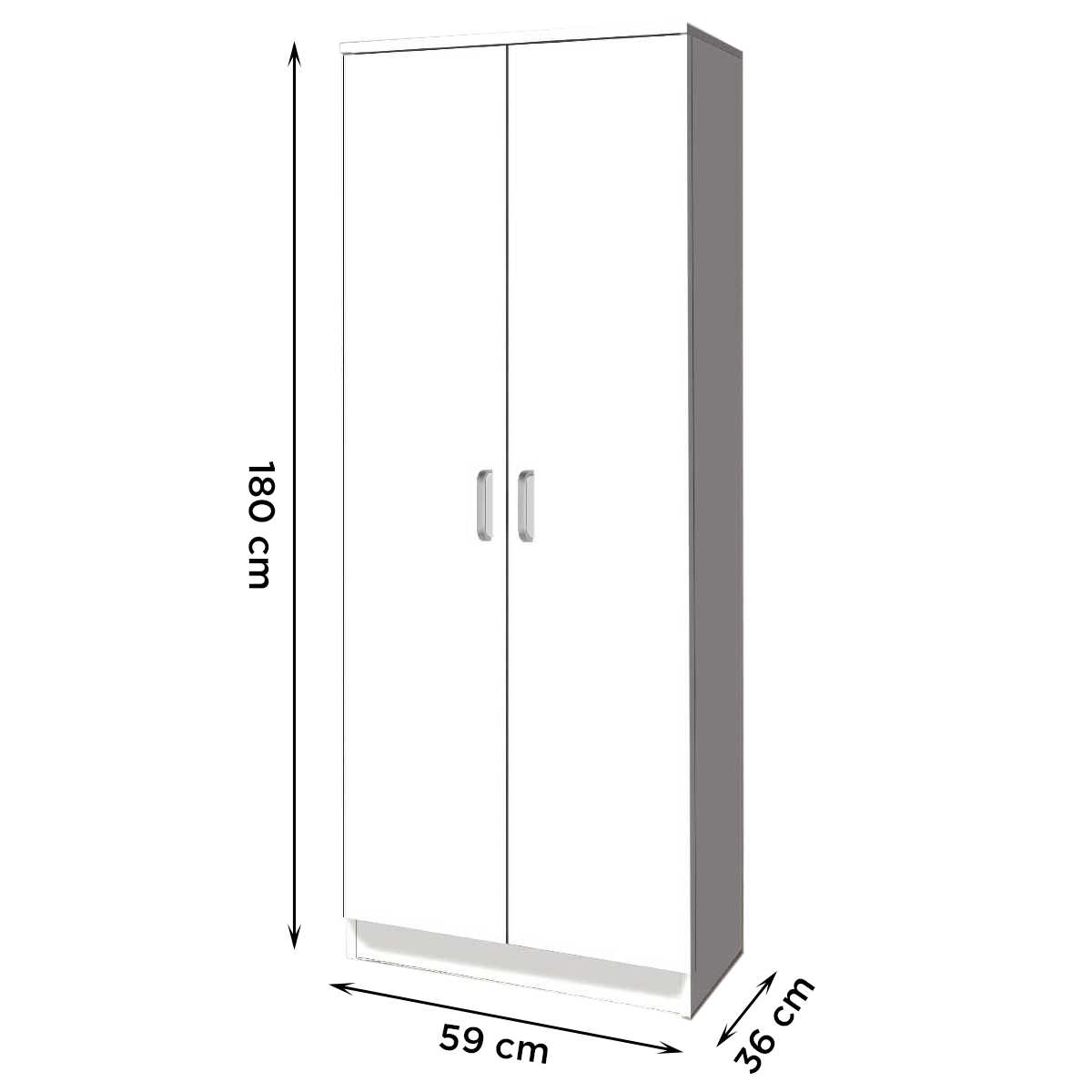 Étagère à chaussures 2 portes 8 compartiments Art.138 Armoire bois 59x36x180H cm