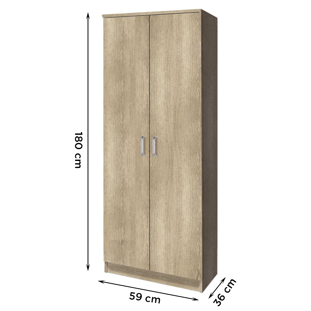 Étagère à chaussures 2 portes 8 compartiments Art.138 Armoire bois 59x36x180H cm