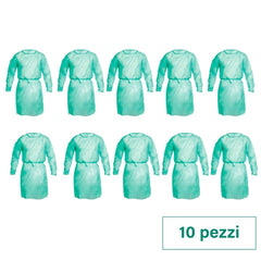 Paquet 10 unités. Blouse médicale jetable de classe I pour visiteurs ou patients