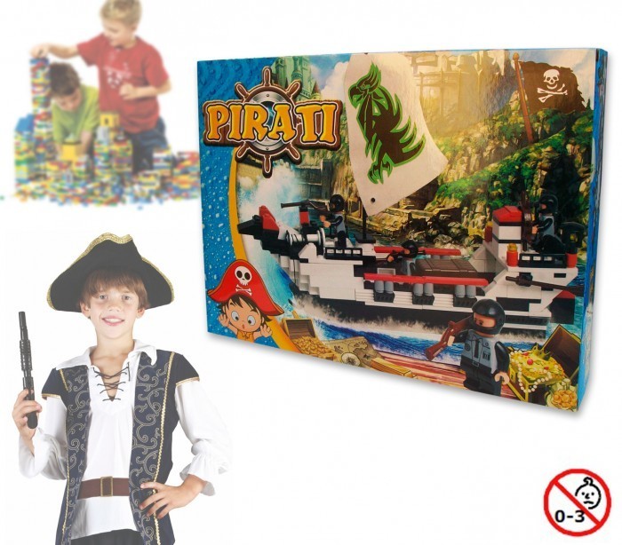 Jeu de construction - Bateau Pirate - 200 piéces à assembler - 371142