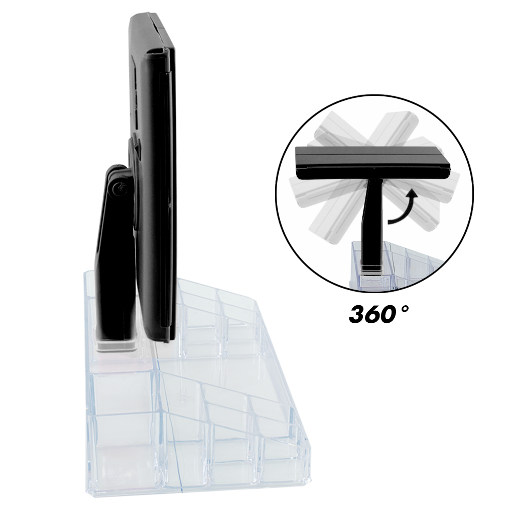 945126 Miroir rotatif avec lumières LED tactiles et organiseur de compartiments