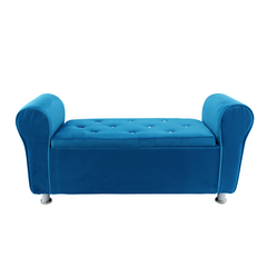 Banc coffre effet velours à paillettes 120x39x55 cm gain de place