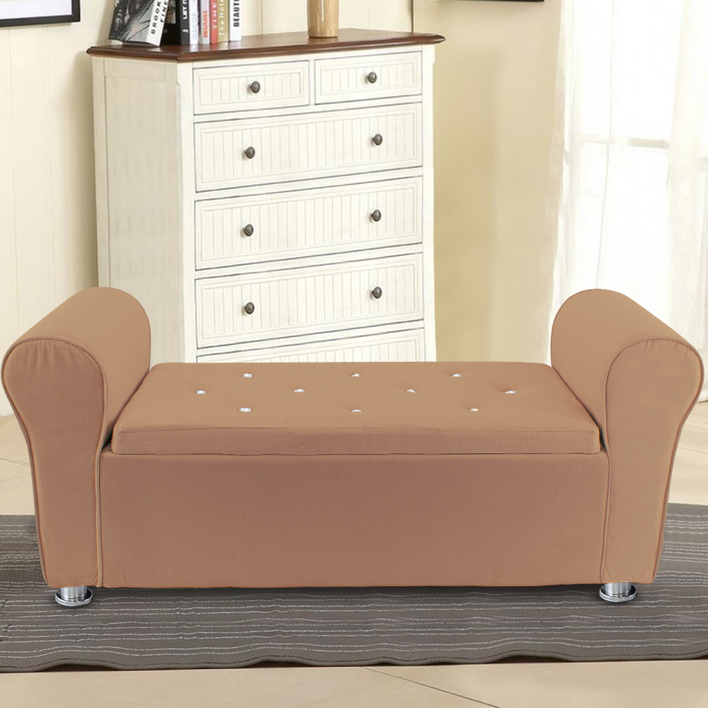 Banc coffre effet velours à paillettes 120x39x55 cm gain de place