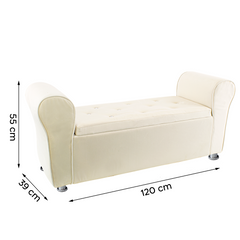 Banc coffre effet velours à paillettes 120x39x55 cm gain de place