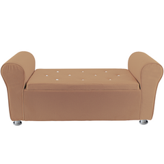 Banc coffre effet velours à paillettes 120x39x55 cm gain de place