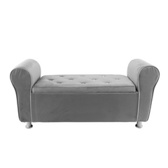 Banc coffre effet velours à paillettes 120x39x55 cm gain de place