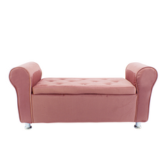Banc coffre effet velours à paillettes 120x39x55 cm gain de place