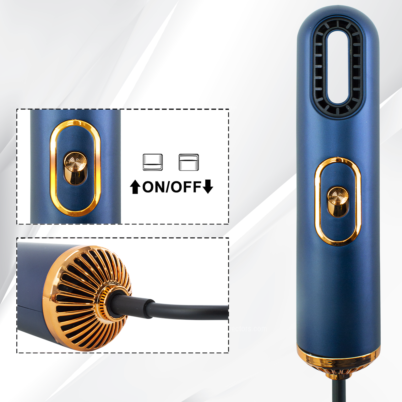 603102 Sèche-cheveux ergonomique compact à ions négatifs au design moderne