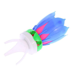 456910 Pack 4 bougies musicales forme Fleur avec effets sonores et rotatifs BLEU