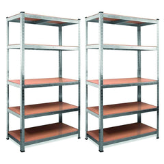 Lot de 2 Etagères Grande Capacité 875Kg 5 Etagères Modulaires MDF H180xL90xP40cm
