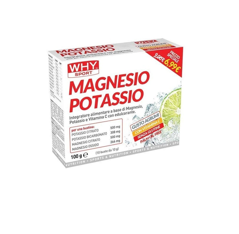 Magnésium et Potassium Vitamine C WHY NATURE Pack 10 Enveloppes Supplémentaires