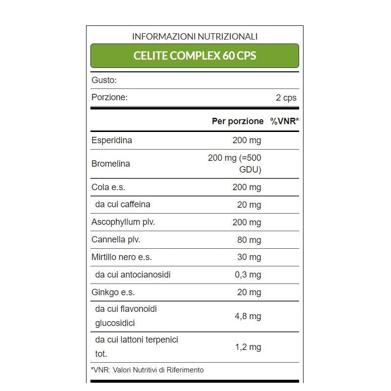 Celite Complex 60 Caps. WHYNATURE Supplément contre les jambes gonflées