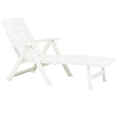 2 longues longues en polypropylène blanc SMERALDO 72x189x96hcm Mobilier jardin