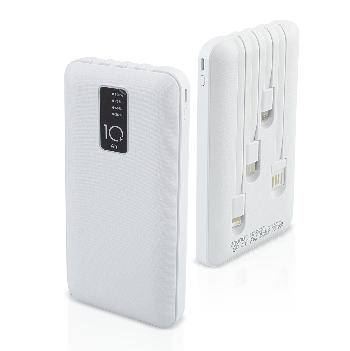 Chargeur rapide portable Power Bank 20000mAh avec 4 câbles USB inclus