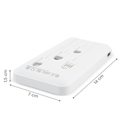 Chargeur rapide portable Power Bank 20000mAh avec 4 câbles USB inclus
