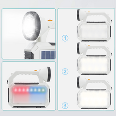 Lampe de secours portable à panneau solaire stroboscopique USB multifonction