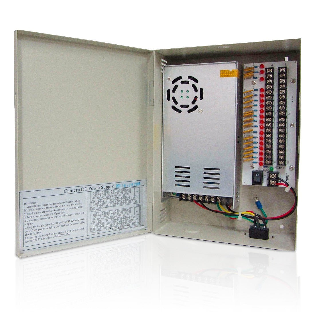 216043 Alimentation stabilisée en coffret 12V 25A 8CH Switching Power Box