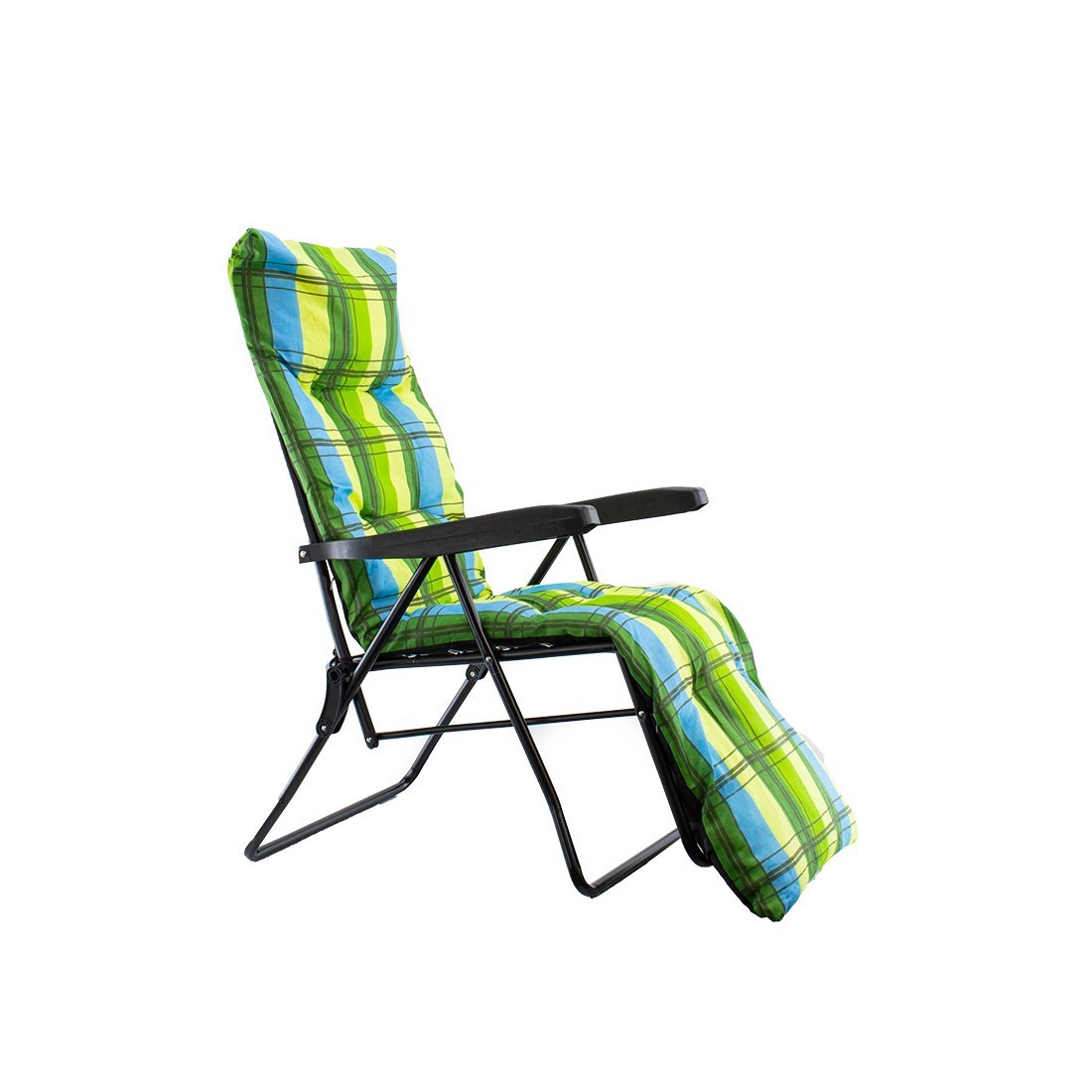 Chaise longue pliante ensoleillée avec dossier rembourré réglable repose-pieds