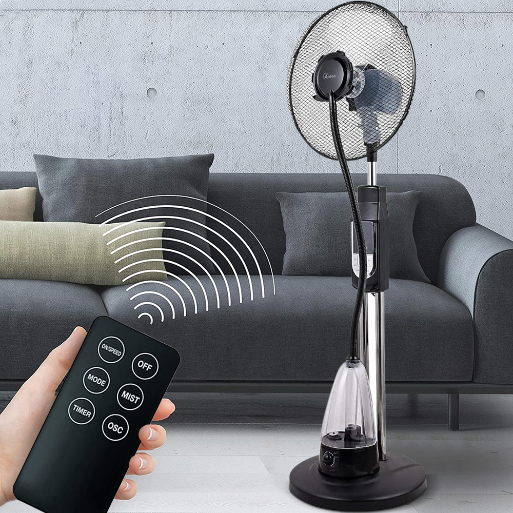 Ventilateur de sol oscillant 3 Pales 2lt 70W Nébuliseur avec minuterie 130H