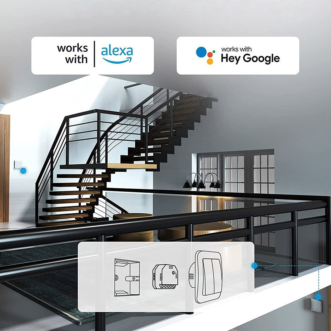 2pcs SONOFF DUAL MINI R3 2-Gang 2-Way Smart Light Switch