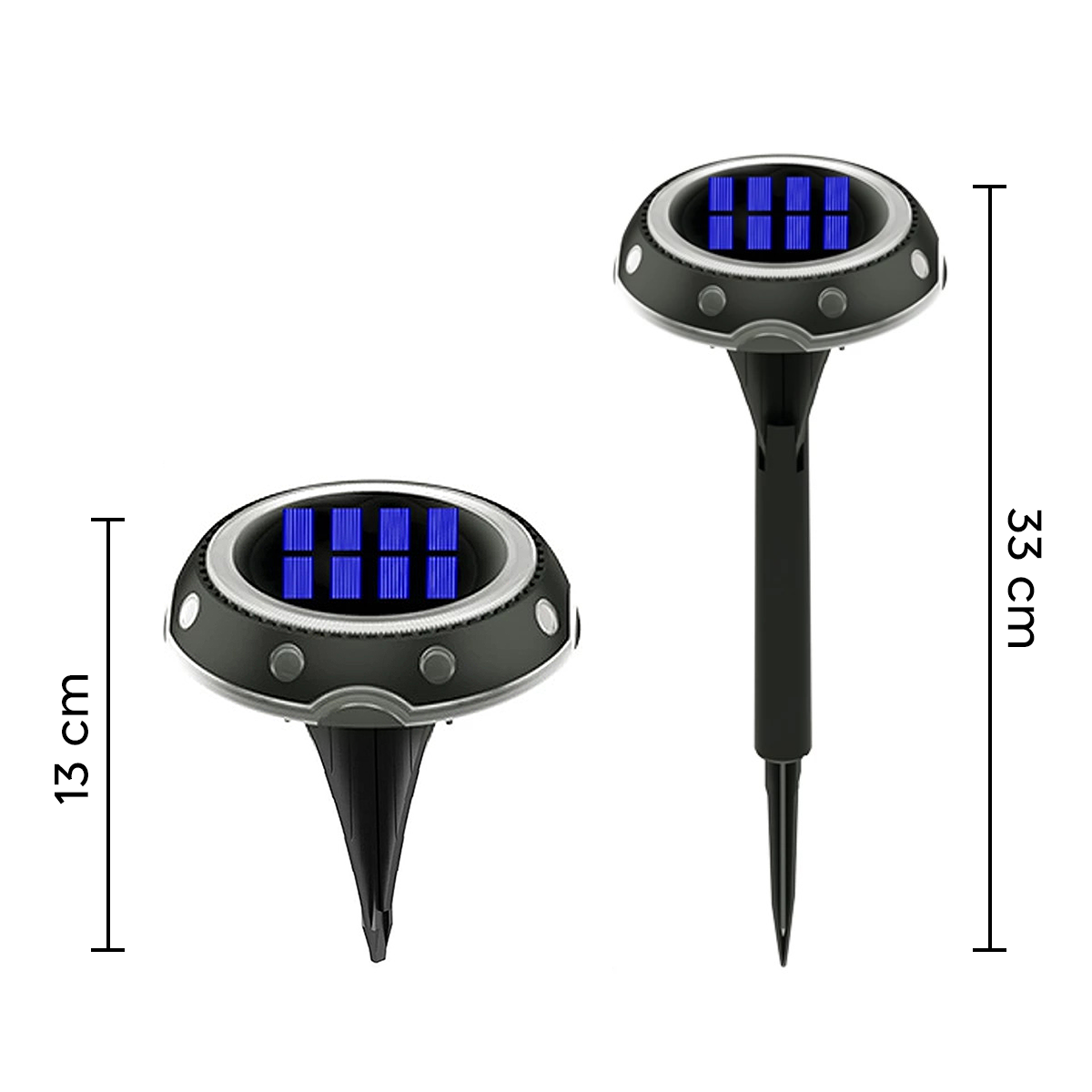 Capteur crépusculaire IP68 rond RGB LED projecteur solaire de jardin