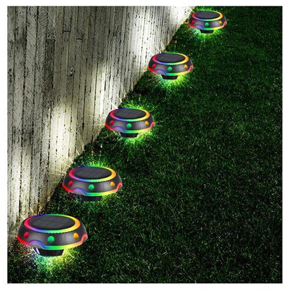 Capteur crépusculaire IP68 rond RGB LED projecteur solaire de jardin