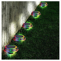 Capteur crépusculaire IP68 rond RGB LED projecteur solaire de jardin