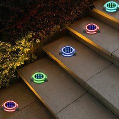 Lampe de jardin triangulaire solaire RVB avec capteur crépusculaire IP68