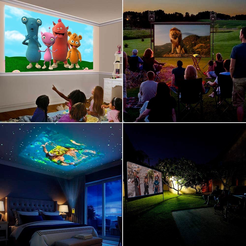 Mini projecteur LED Ultra HD 1080P pour smartphone avec télécommande