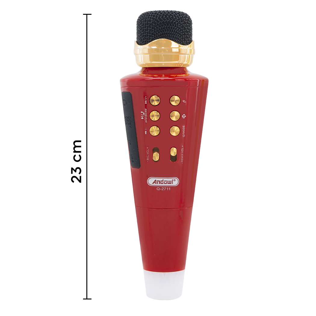 Q-2711 Microphone de karaoké sans fil Bluetooth et haut-parleur de musique USB
