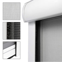 Moustiquaire enroulable et rétractable pour fenêtre et balcon 60X150cm Kit DIY