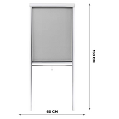 Moustiquaire enroulable et rétractable pour fenêtre et balcon 60X150cm Kit DIY
