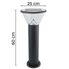 Lampadaire extérieur LED avec panneau solaire 25x60cm 3 mod d'éclairage