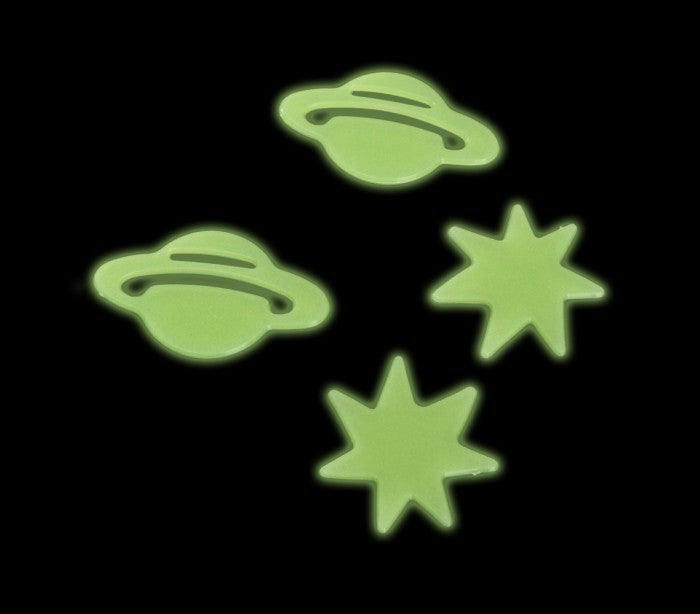 Pack de 24 pièces - étoiles, planètes et lune - adhésifs fluorescent -Decoration