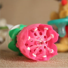 54544 Bougie musicale 4 pz en forme fleur avec effets sonores et rotatif ROSE